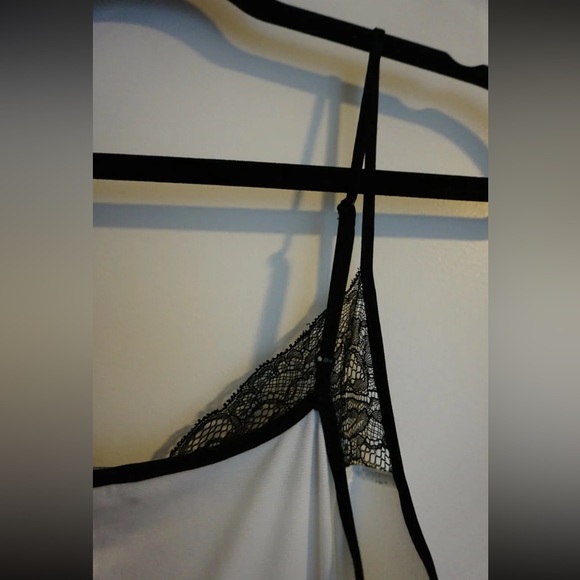 RARE Zara Womens Lace Strap Cami Tank White Black B/W Collection Small - Picture 5 of 6